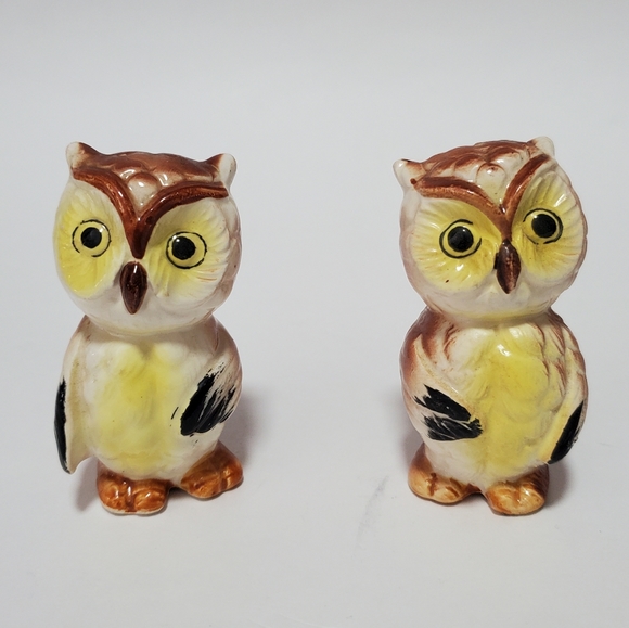 Vintage Other - Vintage Owl Salt and Pepper Shakers Japan 50s 60s Owls with Faces Cute Retro MCM